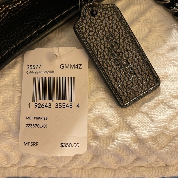 NWT Coach Parker Metallic Graphite Leather
Shoulder Bag - Picture 8 of 8